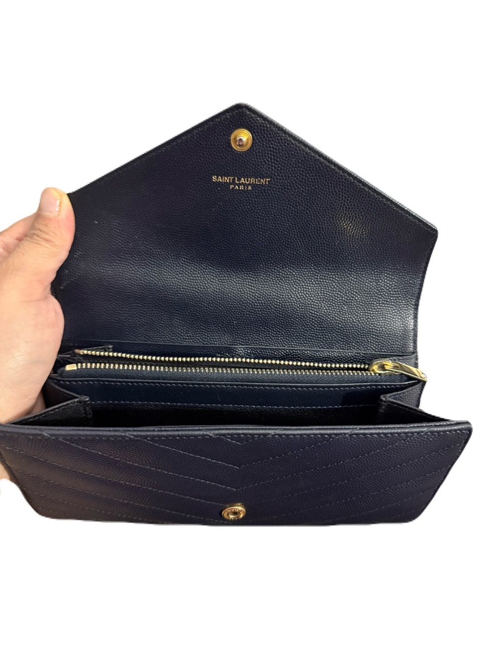 Saint Laurent Black Quilted Leather Wallet with Gold YSL Emblem - Picture 4 of 11